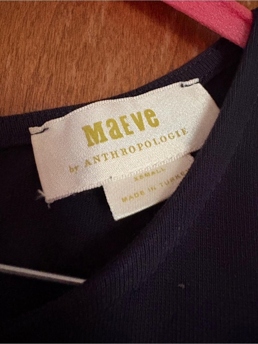 Anthropologie Maeve Navy Dress with Gold Label Accent - Picture 2 of 4